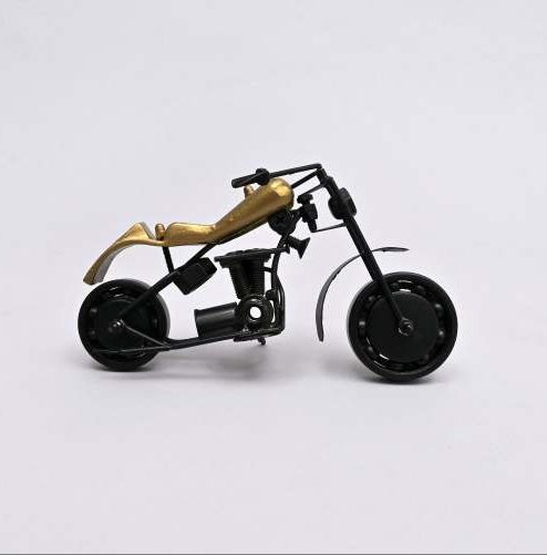 Decorative Old School Cycle Miniature Vintage Iron & Wood Table Accent Sculpture