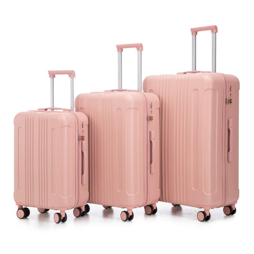 20 24 28 3 Pcs Set In ABS Spinner Wheel Luggage, Carry On Suitcase, Matching Color, TSA Combination Lock