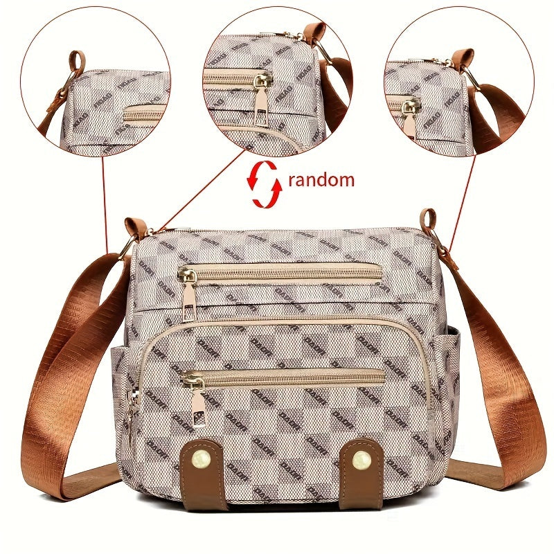 Women Shoulder Handbag Multiple Pockets Bag Ladies Vegan Leather Crossbody Purse Fashion Tote Handle Satchel