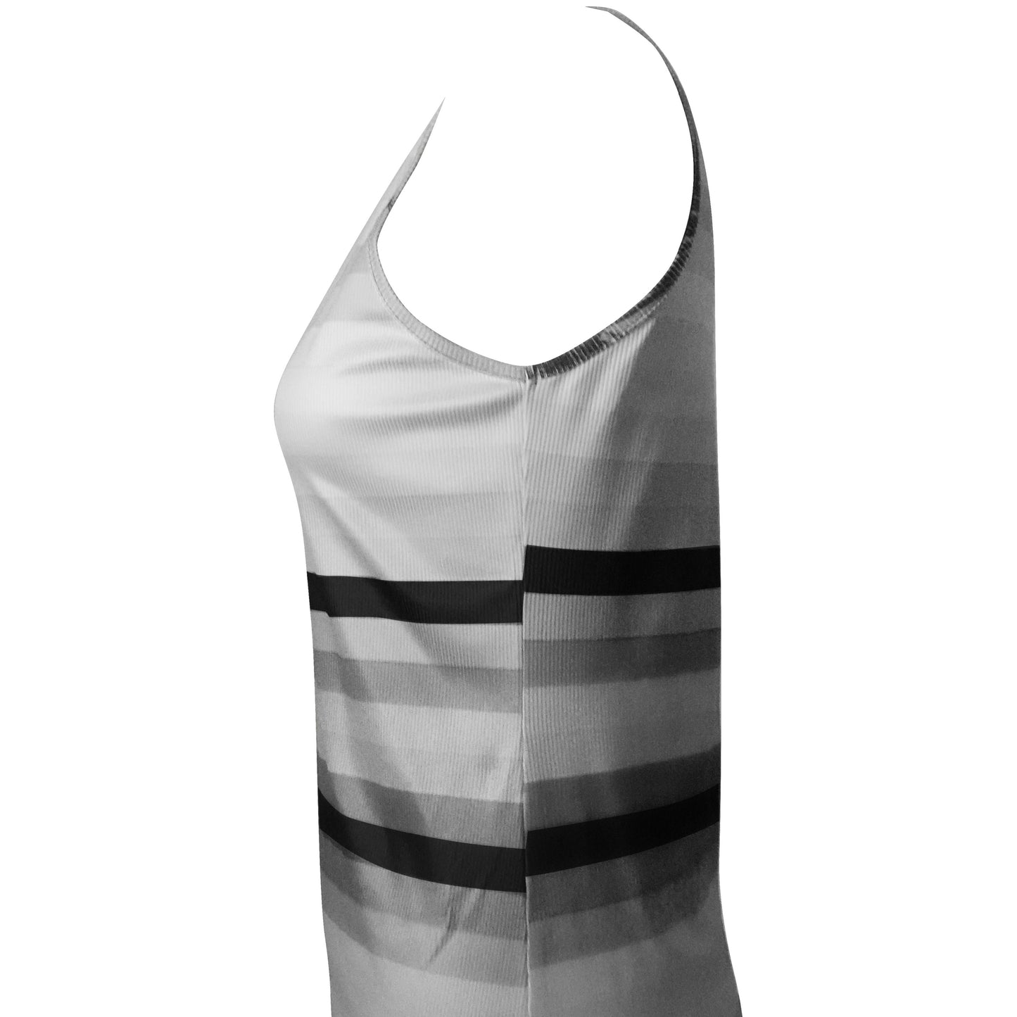 Women's V-neck Fashionable Rainbow Striped Printed Vest Top