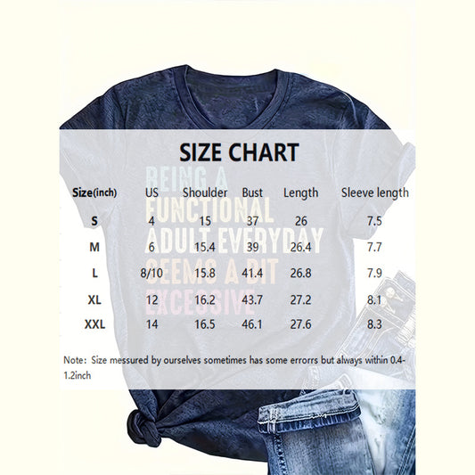 Women's Graphic Print Short Sleeve T-Shirt - Comfortable Crewneck Tee With Slogan