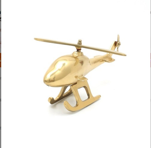 Aluminum Airplane Decorative Sculpture-Home Decor Statue-Accent Figurine Helicopter-10X3.25X5