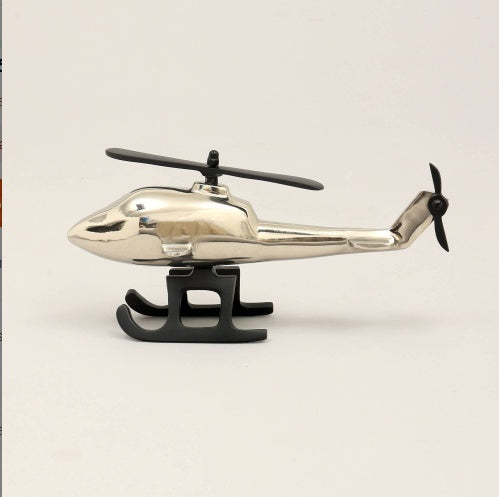 Aluminum Airplane Decorative Sculpture-Home Decor Statue-Accent Figurine Helicopter-10X3.25X5