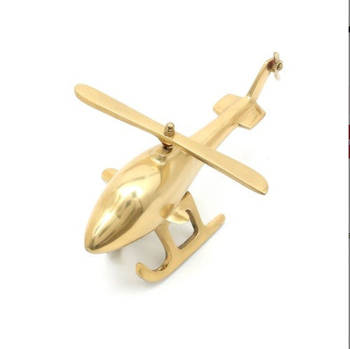 Aluminum Airplane Decorative Sculpture-Home Decor Statue-Accent Figurine Helicopter-10X3.25X5