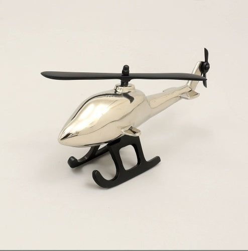 Aluminum Airplane Decorative Sculpture-Home Decor Statue-Accent Figurine Helicopter-10X3.25X5